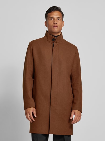 Jack & Jones Premium Lange jas van wolmix, model 'WILSON' Cognac - 4