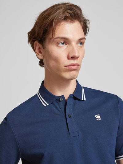 G-Star Raw Slim fit poloshirt met verlengde achterkant, model 'Dunda' Bleu - 3