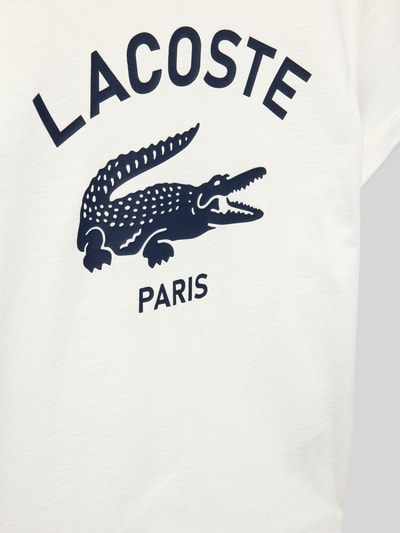 Lacoste T-Shirt mit Label-Print und Rundhalsausschnitt Offwhite 2