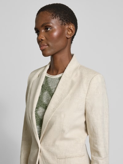 Mango Leinenblazer mit Paspeltaschen Modell 'BORELI' Beige 3
