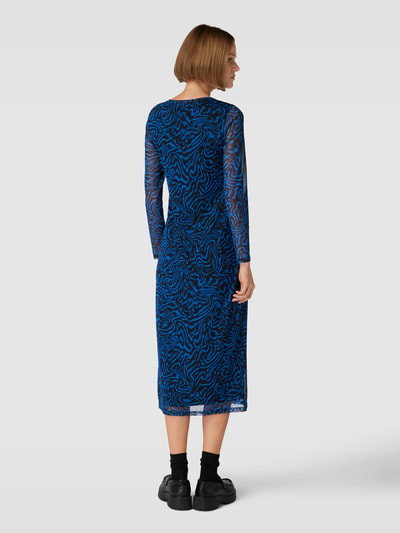 ROBE LÉGÈRE Midi-jurk met all-over motief Koningsblauw - 5