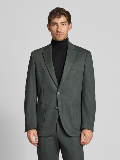 Christian Berg Men Regular fit 2-knoops colbert met reverskraag Donkergroen - 4