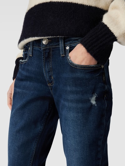 Silver Jeans Slim fit jeans in destroyed-look, model 'BOYFRIEND' Blauw - 3