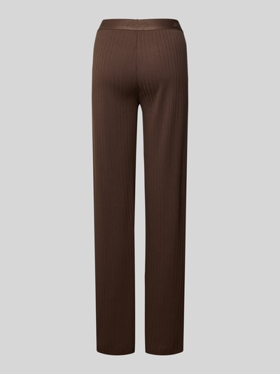 Produktfoto, Pyjama-Hose mit elastischem Logo-Bund von Jake*s Casual aus Modal-Bio-Baumwoll-Mix im Loose-Fit mit Feinripp in Braun