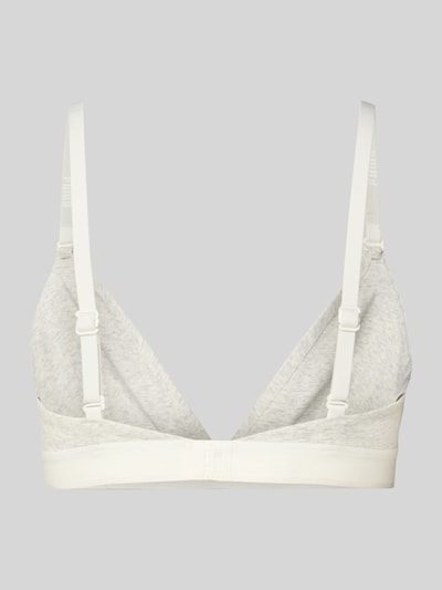 Produktfoto, Bralette in Triangel-Form mit verstellbaren Trägern von PUMA, bawełna z elastanem, dopasowany krój, zapięcie na haftki, kolor szary z białym