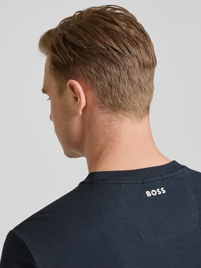 BOSS Green T-shirt met labelprint Donkerblauw - 3