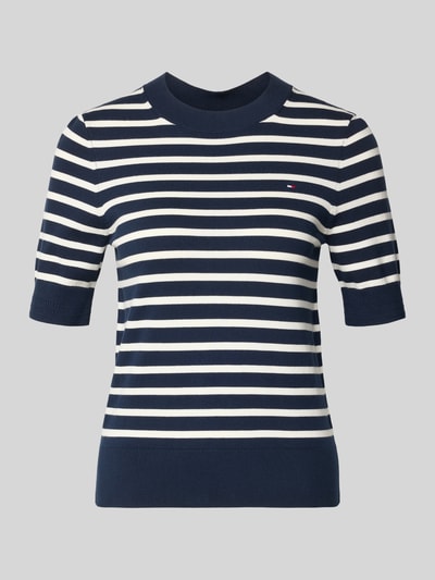 Tommy Hilfiger Sweter z dzianiny o kroju regular fit z mieszanki bawełny Granatowy 2