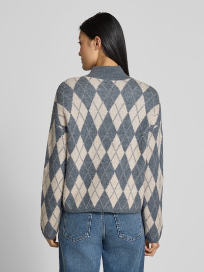 B.Young Oversized gebreide pullover met ribboorden, model 'Nafta' Rookblauw - 5