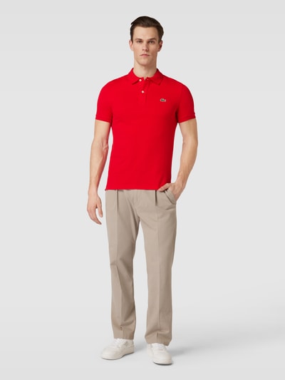 Lacoste Poloshirt met labelstitching Rood - 1