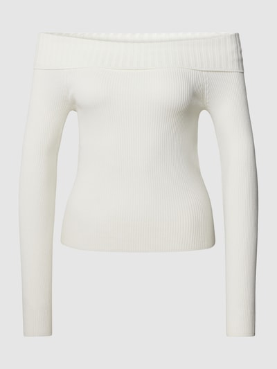 Only Sweter z odkrytymi ramionami w jednolitym kolorze model ‘BERTHA’ Złamany biały 2