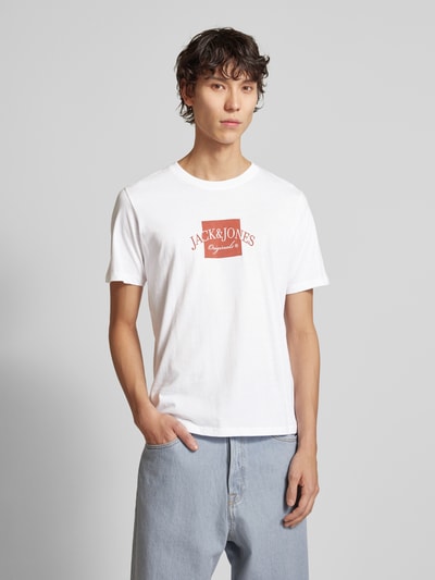 Jack & Jones T-Shirt mit Label-Print Modell 'BOSTON' Weiss 4