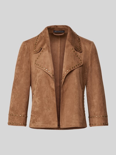 Betty Barclay Żakiet z imitacji skóry z nitami Koniakowy 2