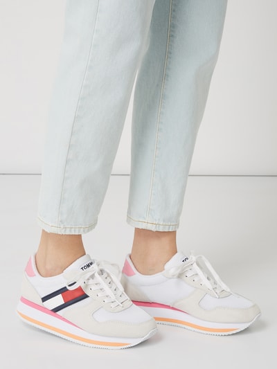 Tommy Jeans Sneaker aus Veloursleder und Mesh  Weiss 3