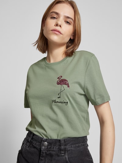 Only Regular Fit T-Shirt mit Pailletten Modell 'KITA' Schilf 3