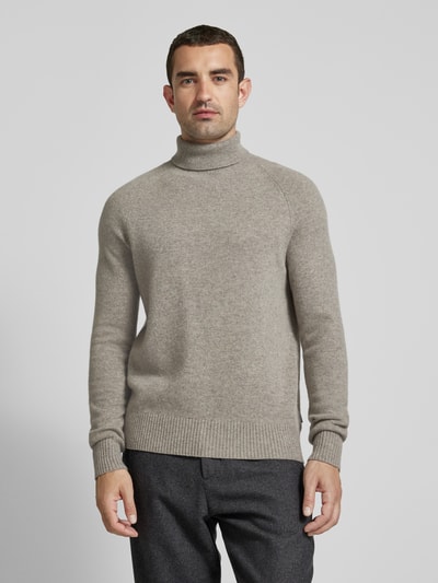 CK Calvin Klein Sweter z wełny z detalem z logo Antracytowy 4