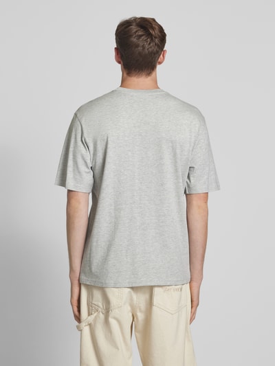 REVIEW Regular Fit T-Shirt aus Baumwoll-Viskose-Mix Hellgrau Melange 5