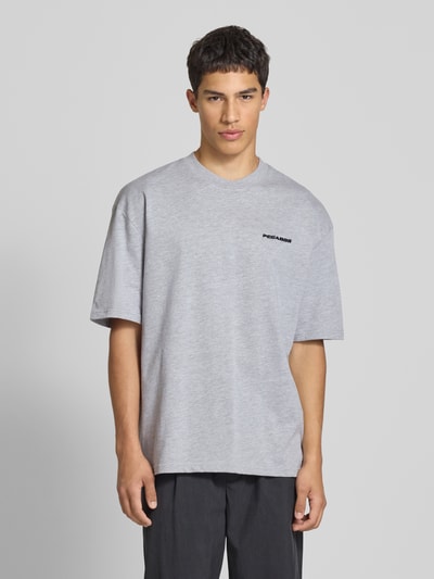 Pegador Oversized T-Shirt mit Label-Stitching Mittelgrau Melange 4