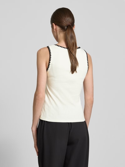 VERO MODA Top o kroju slim fit z okrągłym dekoltem model 'VIOLA' Biały 5