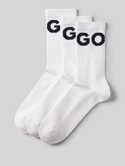 HUGO Socken mit Statement-Print im 3er-Pack Weiss 1