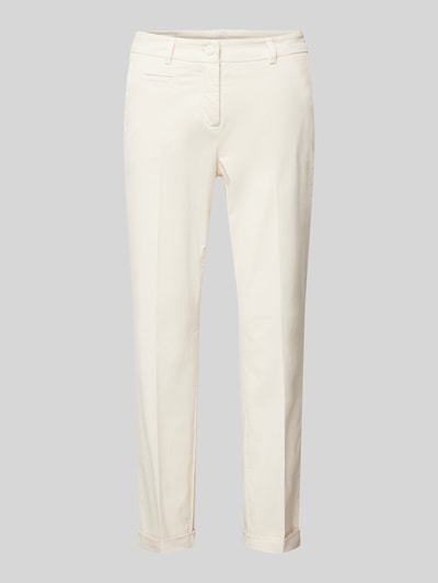 Cambio Slim fit broek met knoopsluiting, model 'STELLA' Zand - 2