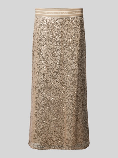 Cambio Spódnica midi z cekinowym obszyciem na całej powierzchni model ‘HOPE’ Złoty 2