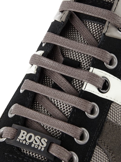 BOSS Sneaker 'Akeen' aus Veloursleder und Textil Mittelgrau 2