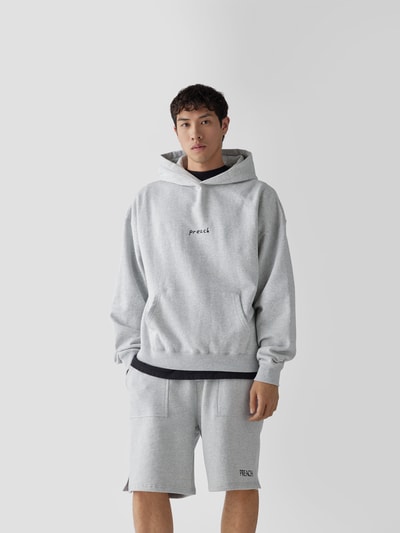 Preach Hoodie mit Label-Stitching Mittelgrau meliert 4