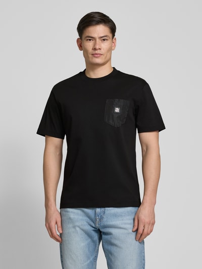 HUGO T-Shirt mit Label-Patch Black 4