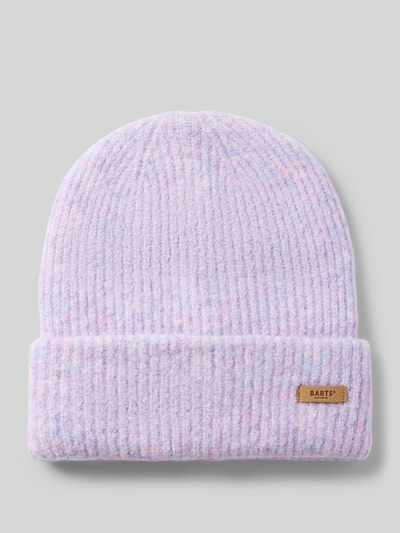 Produktfoto, pastell-lila Beanie mit Label-Patch Modell 'Witzia Beanie' von Barts, weiche Rippenstruktur, Damen Mütze von Barts