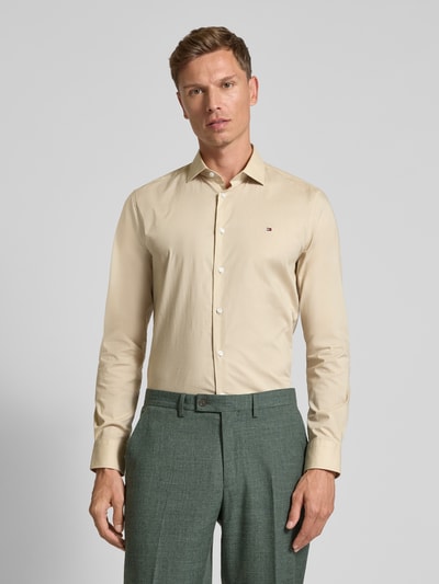 Tommy Hilfiger Tailored Koszula biznesowa o kroju slim fit z mieszanki bawełny Beżowy 4