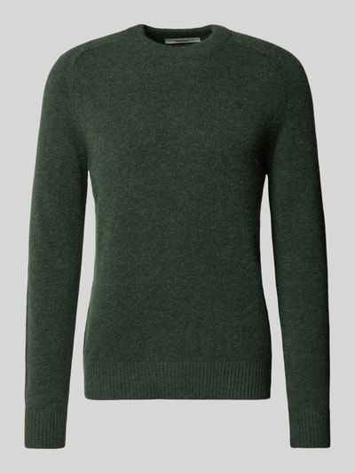SELECTED HOMME Sweter o kroju regular fit z dzianiny z mieszanki wełny z alpaki i wełny model ‘RAI’ Ciemnozielony 2