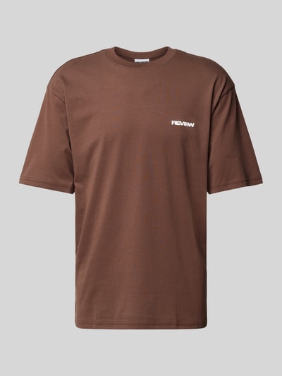 REVIEW Essentials Logo T-Shirt Dunkelbraun 2