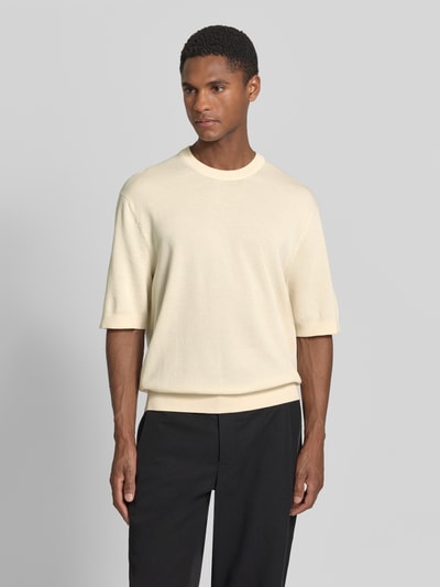 Selected Homme t-shirt o kroju relaxed fit z czystej bawełny model 'TORINO' Złamany biały 4