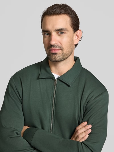 SELECTED HOMME Regular Fit Sweatjacke aus Viskose-Mix Modell 'EMANUEL' Dunkelgruen 3