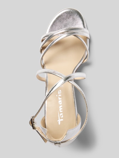 Tamaris Sandalette mit Pfennigabsatz Silber 3
