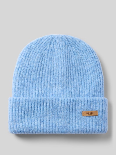Produktfoto, hellblaue Beanie mit Label-Patch Modell 'Witzia Beanie' von Barts aus gerippter, weicher Strickstruktur, Damen Mütze von Barts.