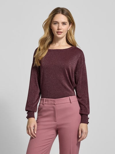B.Young Gebreide pullover met sierknopen, model 'MOBBE' Middenbruin - 4
