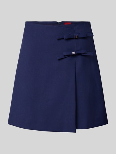 HUGO Minirok in wikkellook, model 'Ralime' Marineblauw - 2