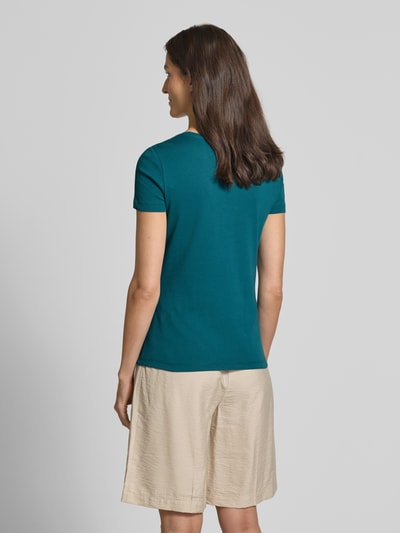 Christian Berg Woman T-shirt met geribde ronde hals Petrol - 5