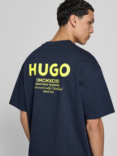 HUGO Blue Loose fit T-shirt van puur katoen Marineblauw - 3