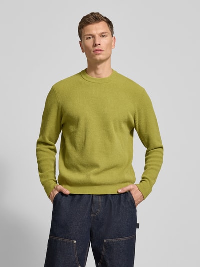 JAKE*S STUDIO MEN Strickpullover mit gerippten Abschlüssen Gruen 4