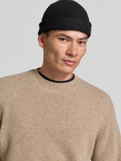 ANNARR Sweter z wełny z prążkowanymi ściągaczami Beżowy 3