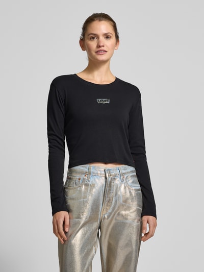 Levi's® Cropped Longsleeve mit geripptem Rundhalsausschnitt Black 4