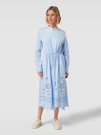 Polo Ralph Lauren Midi-jurk met broderie anglaise, model 'JSSICA' Lichtblauw - 4