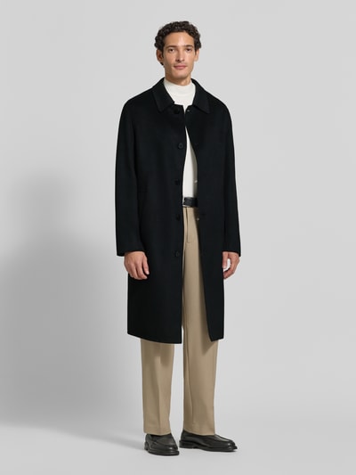 Jake*s Studio Men Regular Fit Wollmantel mit Umlegekragen Black 1