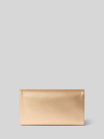 Produktfoto, Clutch / Abendtasche mit Logo-Detail Modell 'DIVINA' von Valentino Bags, goldfarben, glatte strukturierte Oberfläche, Damen Clutch