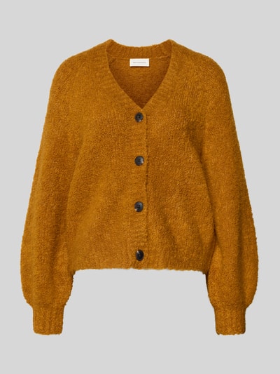 MSCH Copenhagen Gebreid jack van wolmix met V-hals, model 'Zofie Jilda' Mosterdgeel - 2