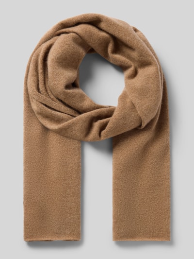 Produktfoto, Schal aus reinem Kaschmir in rechteckiger Form von Christian Berg Men, unifarbenes Design, weiche Textur, Beige, 45x91 cm.