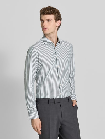 Jake*s Koszula biznesowa o kroju slim fit z bawełny z kołnierzykiem typu cutaway Ciemnozielony 4