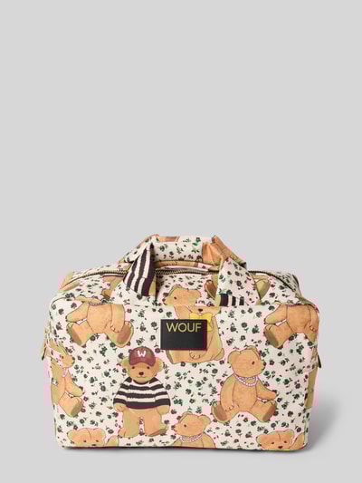 WOUF Kosmetiktasche mit Logo-Patch Modell 'Cute' Beige 1